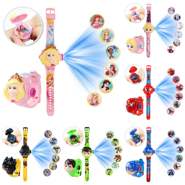 Barnens tecknade superhjälte Frozen handledsprojektor flip present Snow