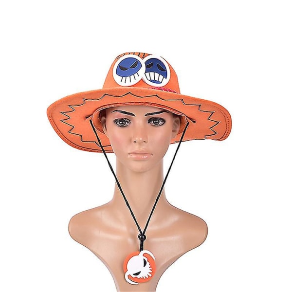 Portgas D Ace Orange Hat One Piece Cosplay Cowboy Hatt
