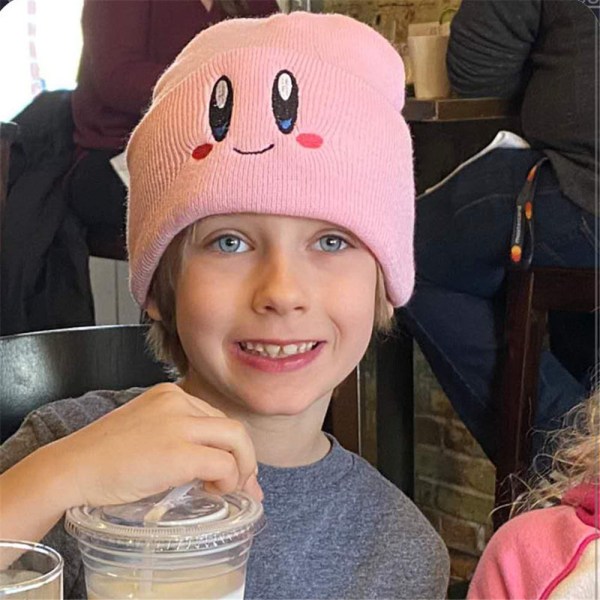 Vuxen Kirby Broderad Beanie Hatt Vinter Varm Stickad Hatt Present