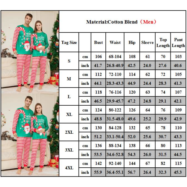 Familjematchande Julpyjamas för Vuxna - Julnattkläder Dad 2XL