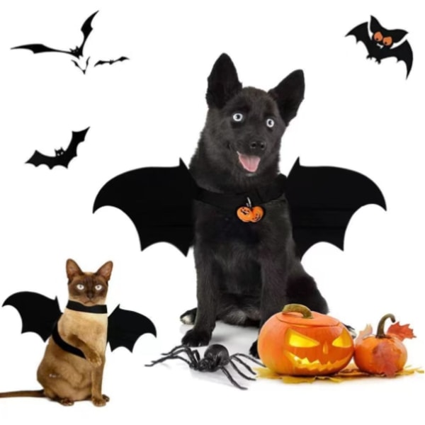 Halloween Dekorationer, Hund & Katt Fladdrande Batvingar Cosplay Rekvisita Halloween Bat Fancy Dress Kostym Outfit Wings S