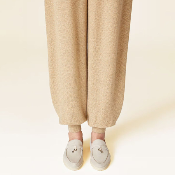 LORO PIANA Summer Charms Walk Mockasiner i mocka Grey 41