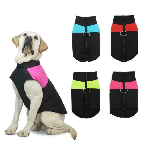 Vattentät Hundjacka Vinterkappa Varma Husdjurskläder Väst Kläder red 4XL