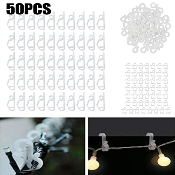 50 st julbelysningsklämmor för hängning utomhus no.3 50PCS