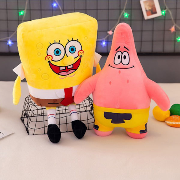 Cartoon Spongebob Squarepants Fyllda Plyschdjur Docka Mjuka Leksaker Docka Julgåva 35cm B 35cm