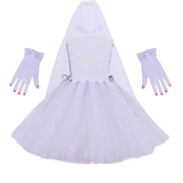 Barnens Spökgbrud Cosplay Klänning Halloween Rollspel Kostym L 160cm