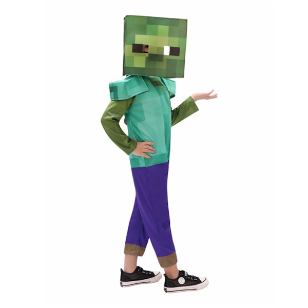 Minecraft Cosplay Kostym Jumpsuit för Barn Maskerad Party Outfit Halloween H S