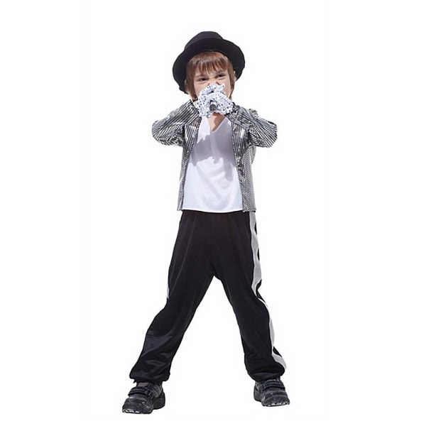 Barn Pojkar Michael Jackson Kostym Performance Cosplay Fancy Dress Party Outfit M