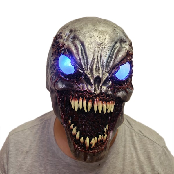 Led Halloween Mask, Läskig Ljus Venom Mask För Vuxna Mörka Och Onda Lysande Ögon Cosplay Rekvisita