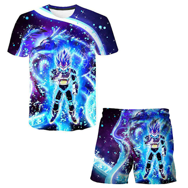 Dragon Ball Barn Pojkar Nattkläder Kortärmad T-shirts Toppar Shorts Sommar Outfit Sovkläder Pyjamas Set #3 110cm