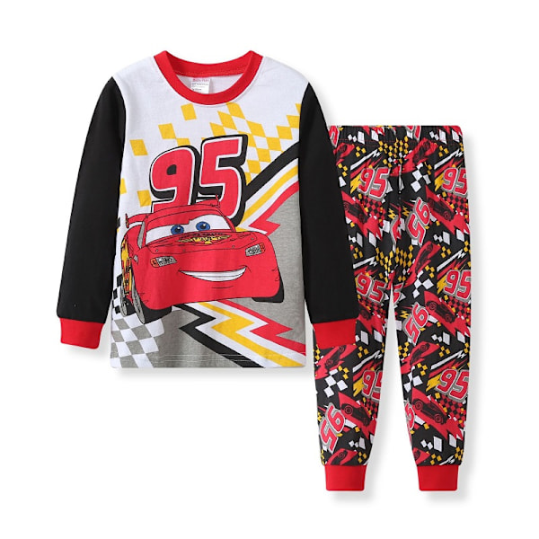 Bil Barn Pojkar Flickor Långärmade Toppar + Byxor Pyjamas Set Nattkläder Sovkläder #7 95cm