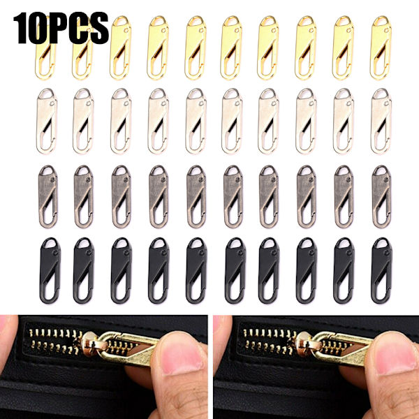 10 st Avtagbara Blixtlåsskydd, Ersättningshuvud för Blixtlås Gun Colour 10PCS