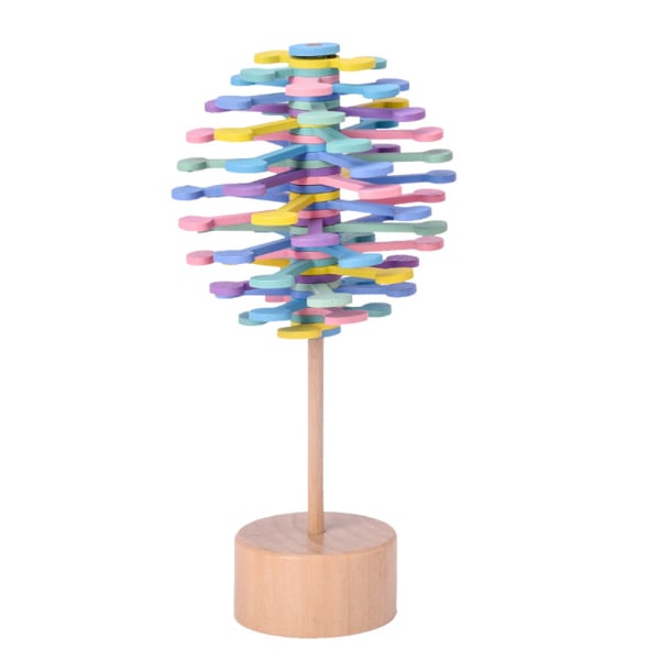 Wood Spiral Lollipop Spinning Magic Fidget Stress Relief Toy 1