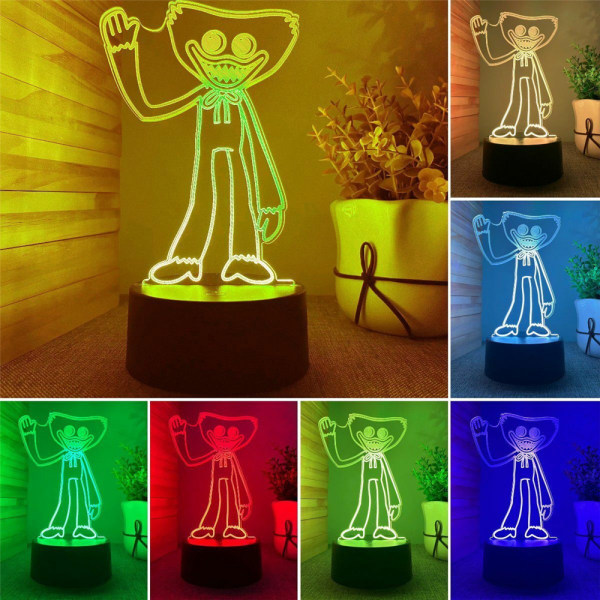 Kids Poppy Playtimes 3D LED Huggy Wuggy Night Light Model Decors