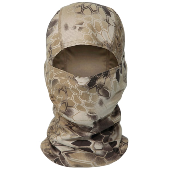 Taktisk kamuflasje jaktmaske hodeskjerf Airsoft-hatt Python Desert