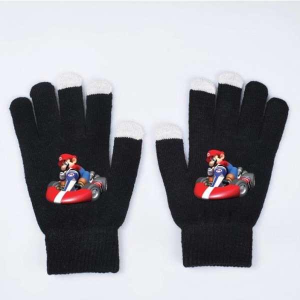 Mario Warm Knitted All Finger Kid Touch Screen Handskar #3