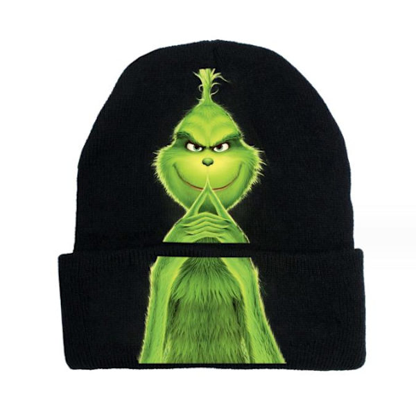 Julhatt Grinch Stickad Hatt Semesterhatt Vinterhuvudbonad C