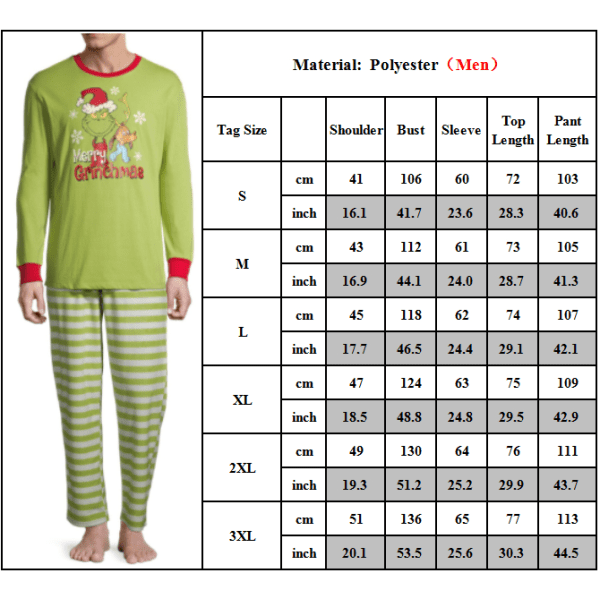 Christmas Family Matching The Grinch Pyjamas Outfits Sovkläder Dad M