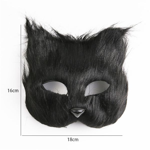 Kissa Kettu Naamio Turkis Kettu Naamio Silmänaamio Eläin Cosplay Puku Hieno Puku Aikuiset Karnevaali Halloween Naamio Juhlatarvike Black