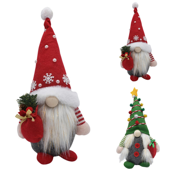 Jultomte Plyschdocka Gonk Dvärg Elf Trädhängande Ornament red