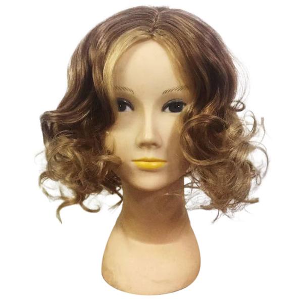 Dam Wigg Kort Vågig Ljusbrun Naturlig Daglig Cosplay Brown+Golden