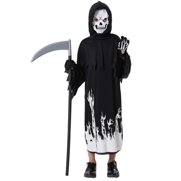Halloween Costume Kid Death Cosplay Kostymer Knight Hooded Cloak S