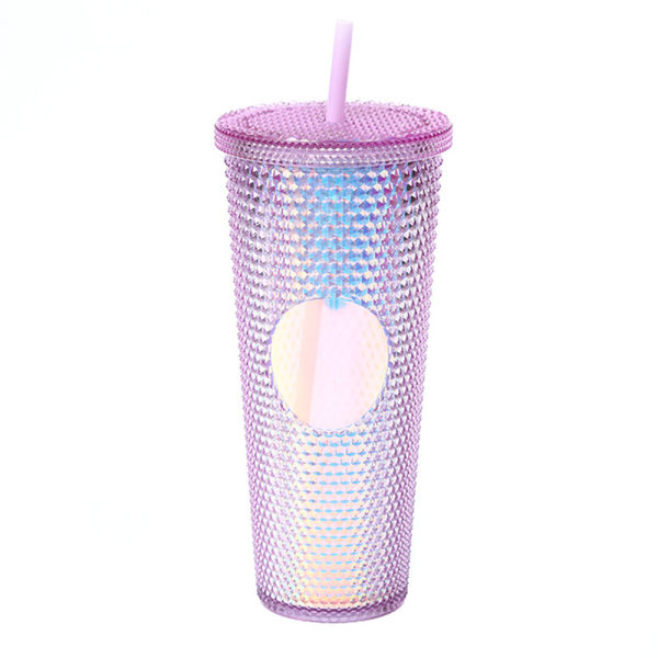 710 ml vattenkopp Cool halmkopp Perfekt användning för kaffe Återanvändbar pink