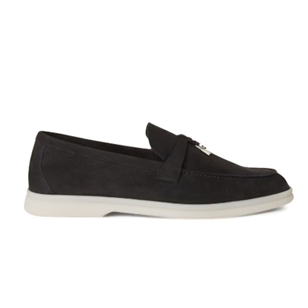 LORO PIANA Summer Charms Walk Mockasiner i mocka Black 40