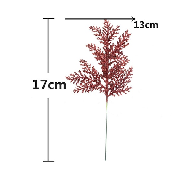 1 stk. Blomst Furu Blader Gren Plante Juletre Krans Dekor Red