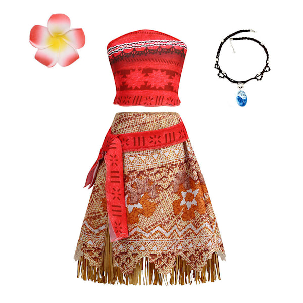 Prinsessan Vaiana Cosplay för Flickor Halloween Maskerad Karneval Party Kostym #1 140cm