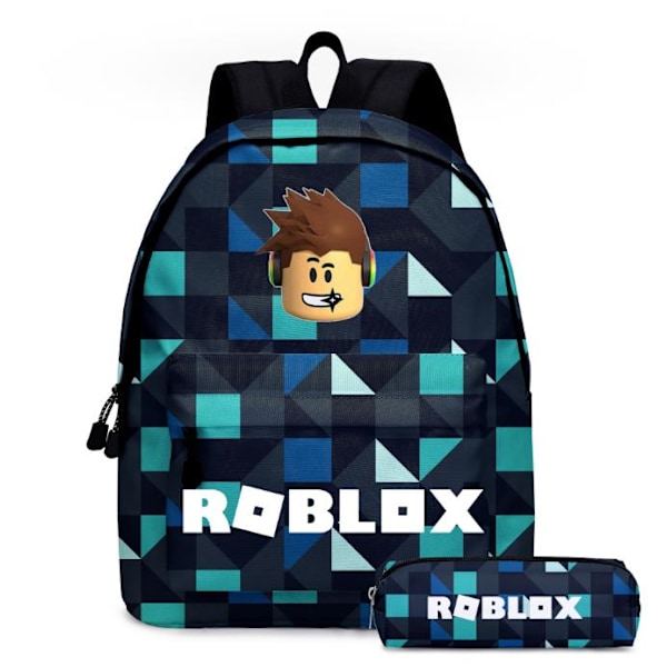 2 stk./sett Roblox 3D-printet barneryggsekk jenter gutter student skolesekk reise ryggsekk penalsett A