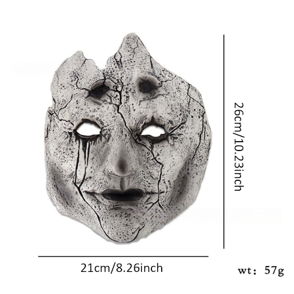 Sort Myth Wukong-maske til voksne, taoistisk Mi Cosplay Halloween-maskerade, uhyggelig maske med justerbare stropper