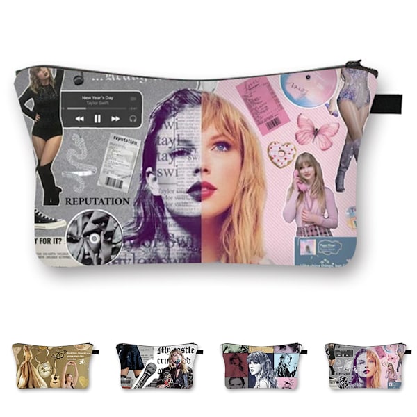 Taylor Swif sångare musik kosmetisk väska sminkorganisatör läder bärbar påse present resetoalettväska förvaringspung A