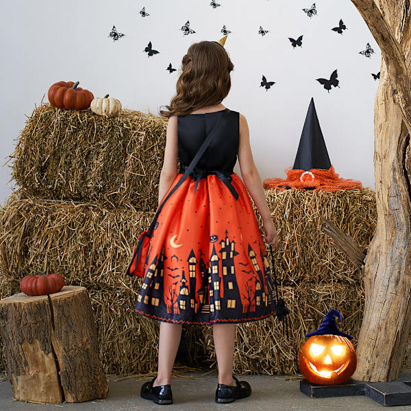 Halloween kostume til piger Cosplay Børneudklædning + Taske 140cm
