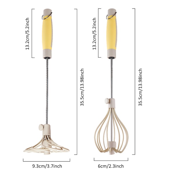 1 st rostfritt stål halvautomatisk äggvisp