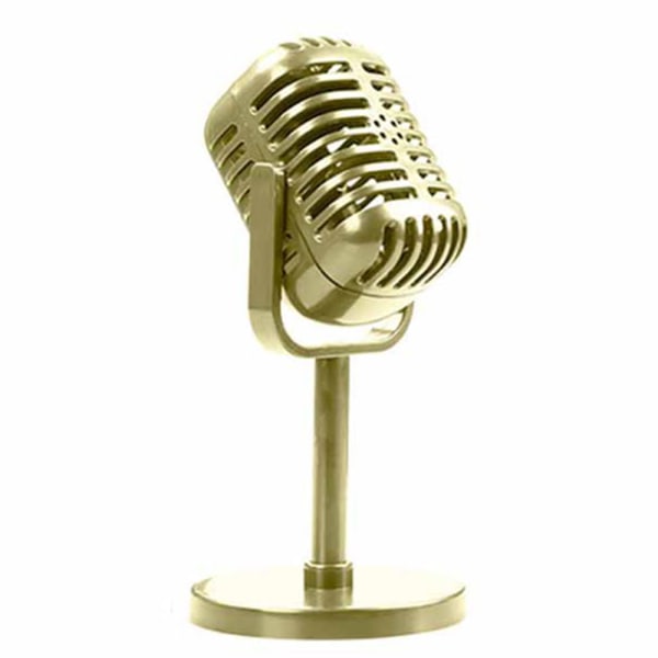 Mikrofon Modell Rekvisita Ornament Vintage Stage Hem Bar Dekor golden