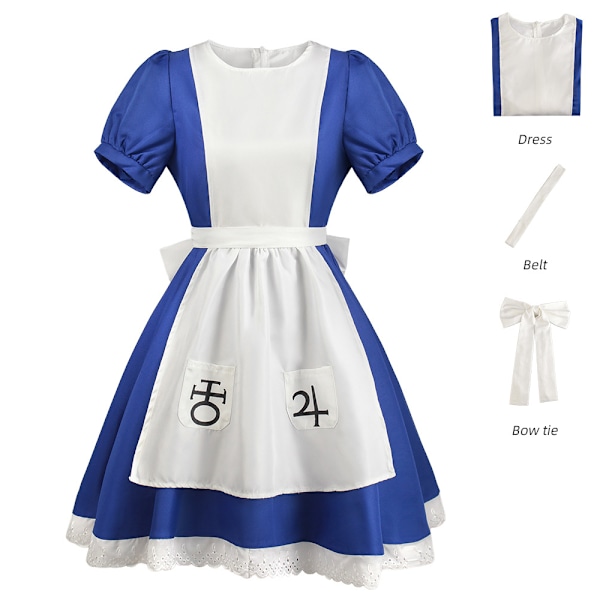 Alice Madness Returns Cosplay -asu Prinsessa-piikatytön mekko Halloween Naiset Mekot Tytöt Juhlat Anime Peli Lolita Esiliina Vaatteet L