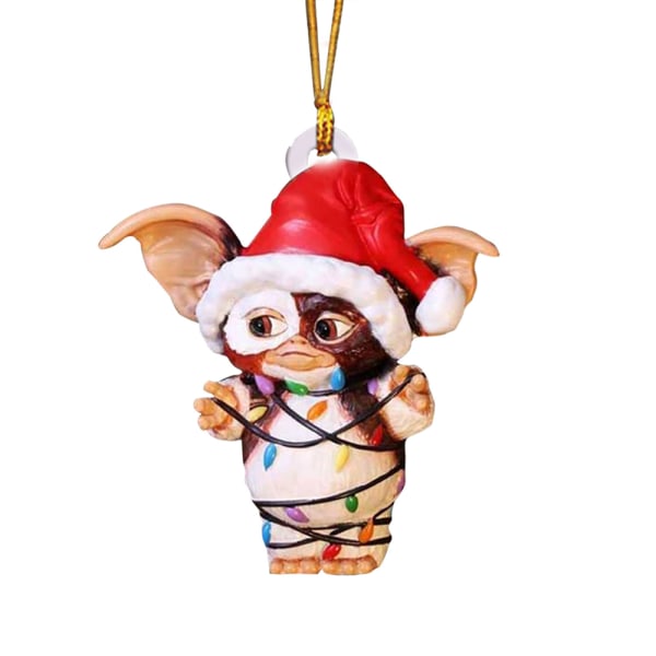 Julgranspynt med LED-ljus, tomteluva, hängande figurin D