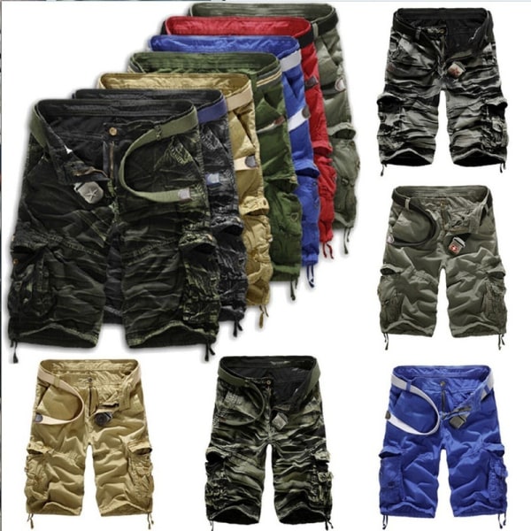 Herr Cargo Shorts Militär Combat silver