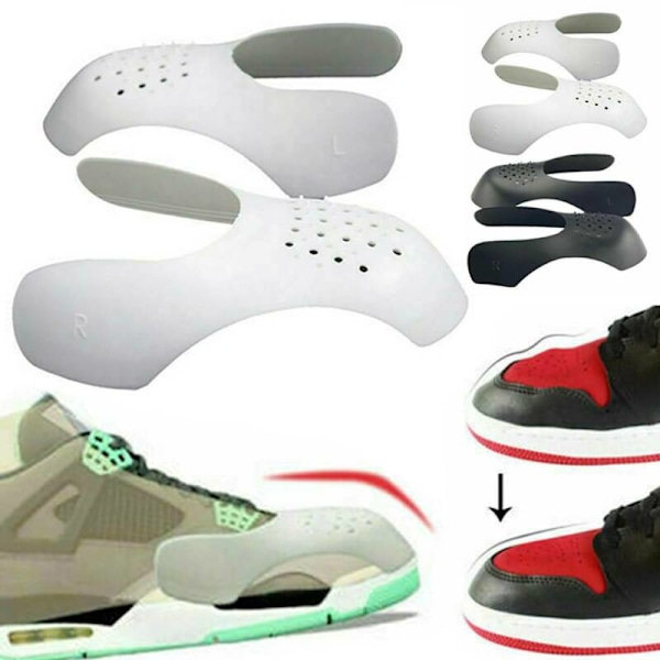 Anti-veck Sneakerskydd, Skydd för Skor, Minskar Veck white 40-46