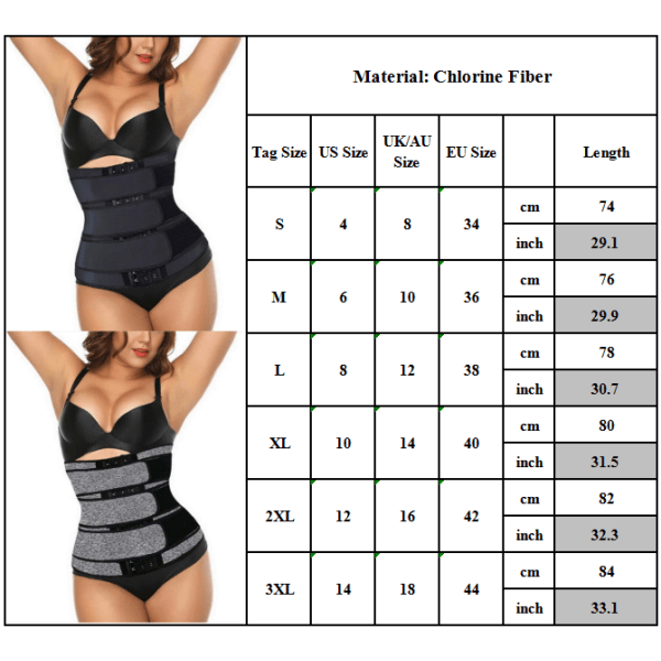 Kvinnor midja tränare Body Shaper tre-breasted bälte Sport black S