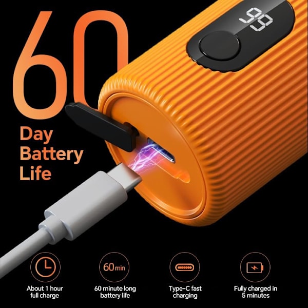 Uusin Mini Kannettava Sähköparranajokone, 2025 Päivitys Mini Sähköparranajokone Taskukokoinen Sähköpartahöylä Miehille, USB Ladattava Vedenkestävä Parranajokone Orange
