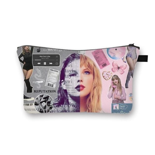 Taylor Swif Sångare Musik Kosmetisk Väska Makeup Organizer Läder Bärbar Påse Present Resa Toalettväska Förvaring Handväska D