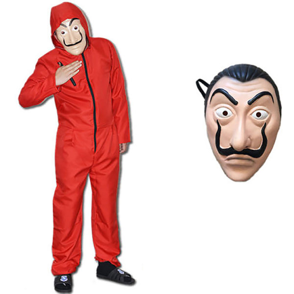 Salvador Dali The Paper House Cosplay Money Heist Jumpsuit+mask 2XL
