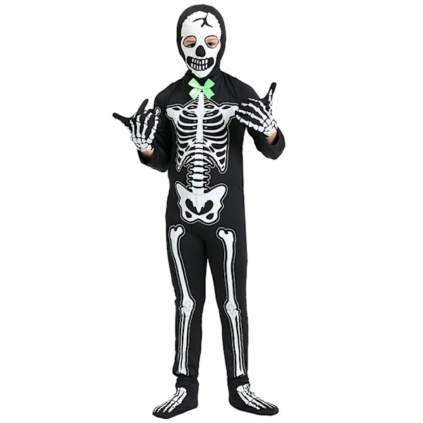 Barnas Selvlysende Skjelett Bodysuit Halloween Skjelett Jumpsuit M