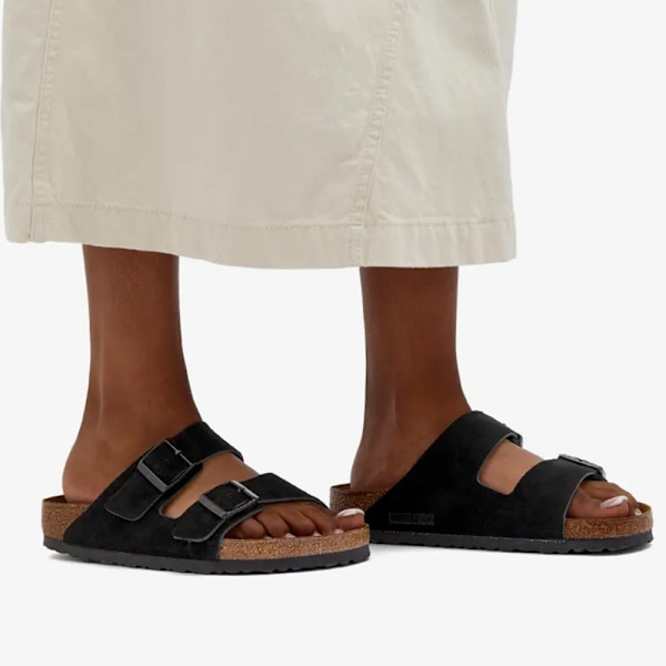 Birkenstock Arizona Soft Footbed Tofflor Unisex Sandaler Slip On Vardagsskor Black 38