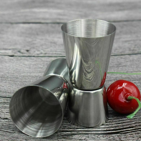 25/50 ml rostfritt stål Mått Sprit Cocktail Drinks Cups As pics