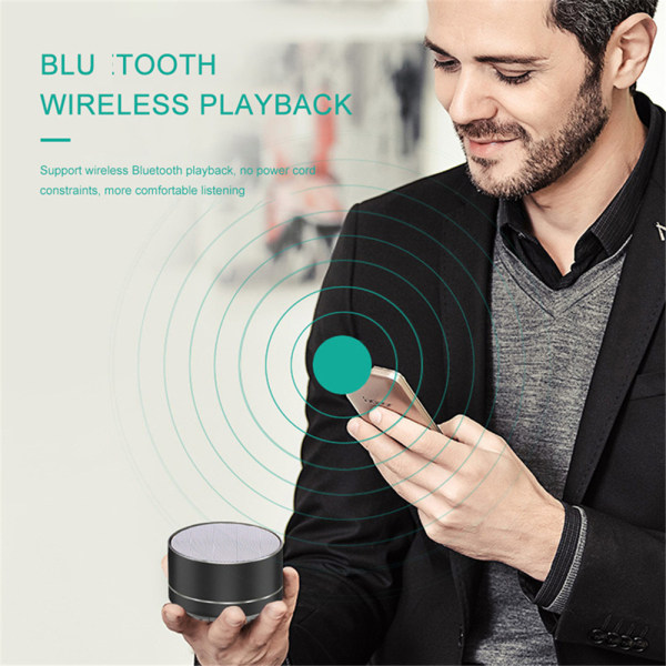 Portabel Trådlös Bluetooth-högtalare Radio Röstutsändning Silver