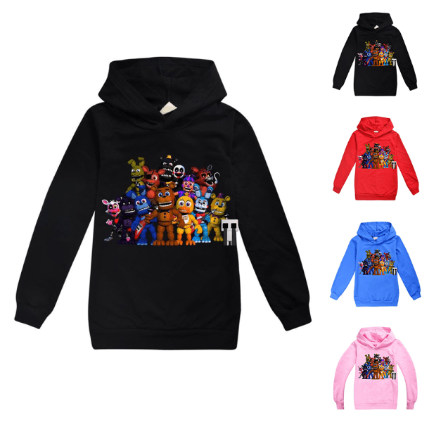 Populär hiphop-huvtröja för barn Mode Teddy Bear Sweatshirt pink 140cm