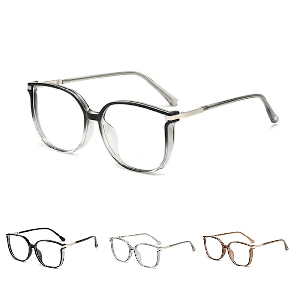 Dame Herre Anti Blåt Lys Blokerende Læsebriller Retro Runde 2.5 3.0 3.5 4.0 Bright black 150